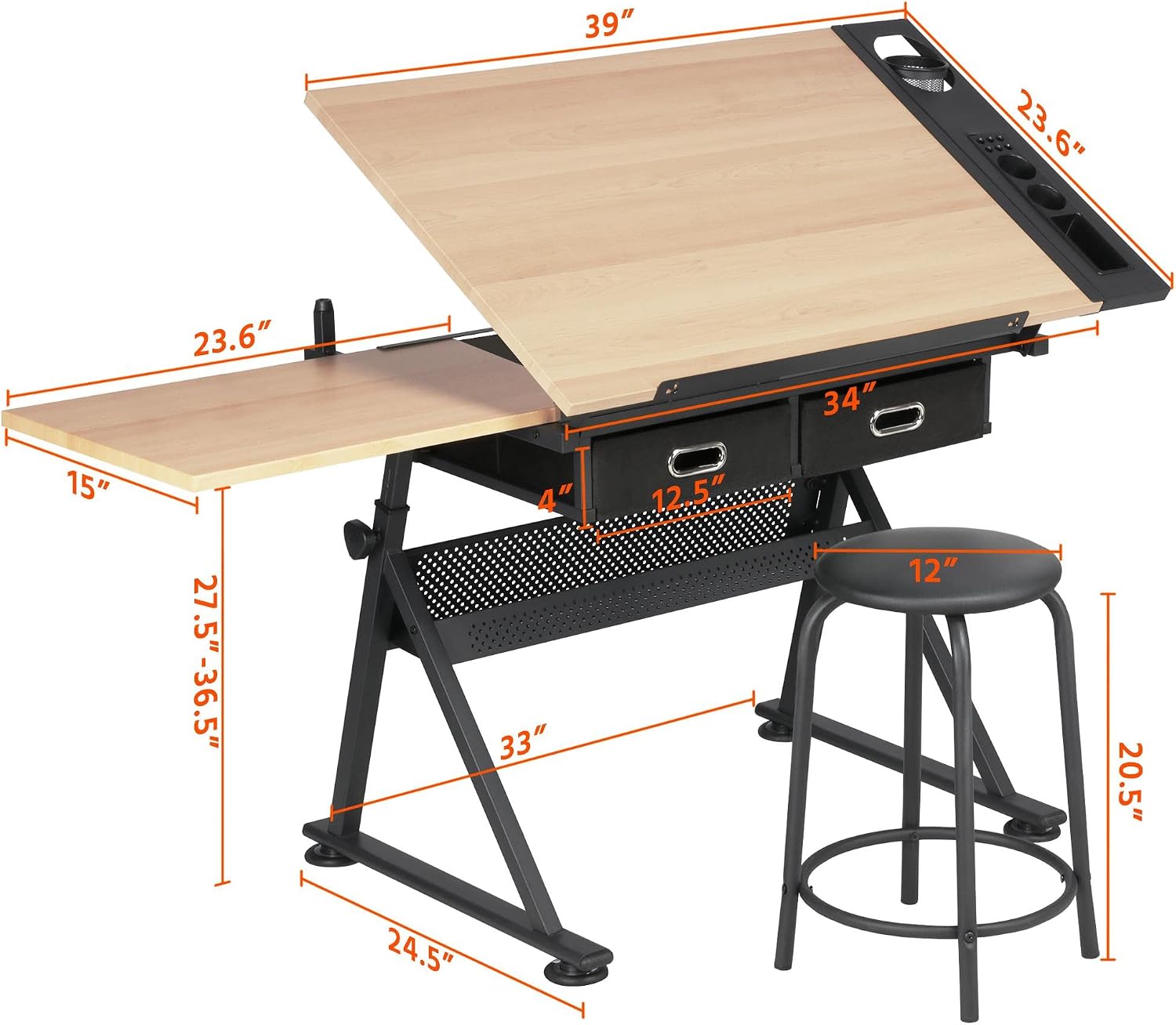 Adjustable Drafting Table Art  - đánh giá và giá Office Furniture Desk