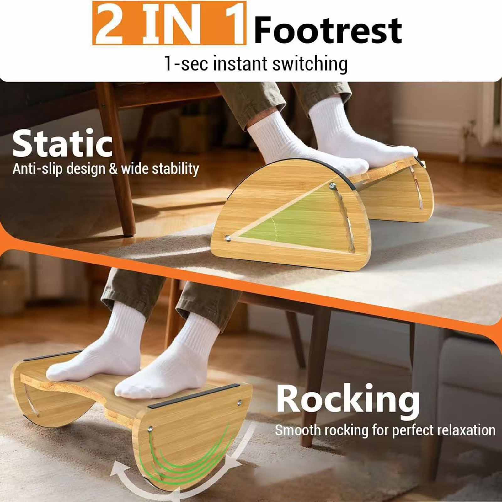 Adjustable Office Bamboo Footr - đánh giá và giá Office Footrest Cushion