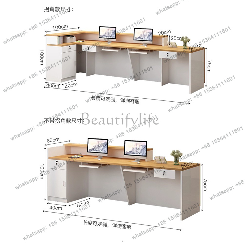 Luxury Simple Reception Desk L - đánh giá và giá Office Furniture Logo